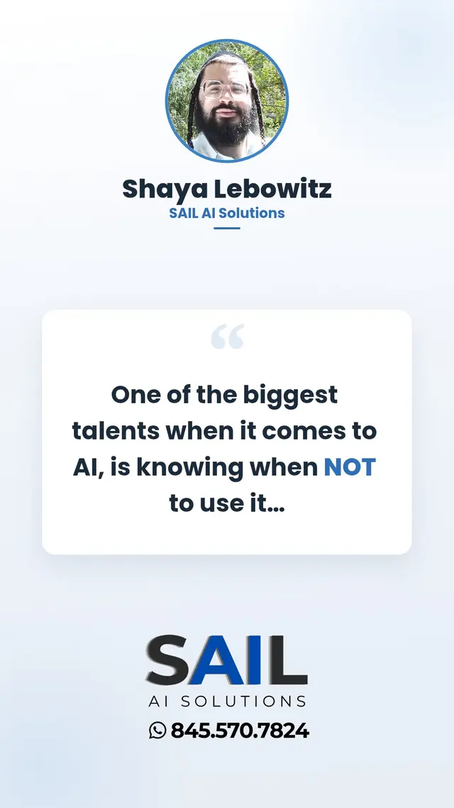 Quote status post about knowing when not to use AI