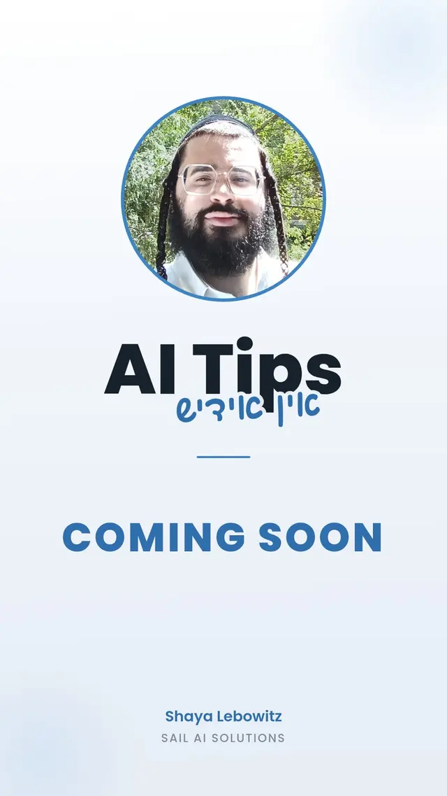 AI Tips in Yiddish coming soon announcement post